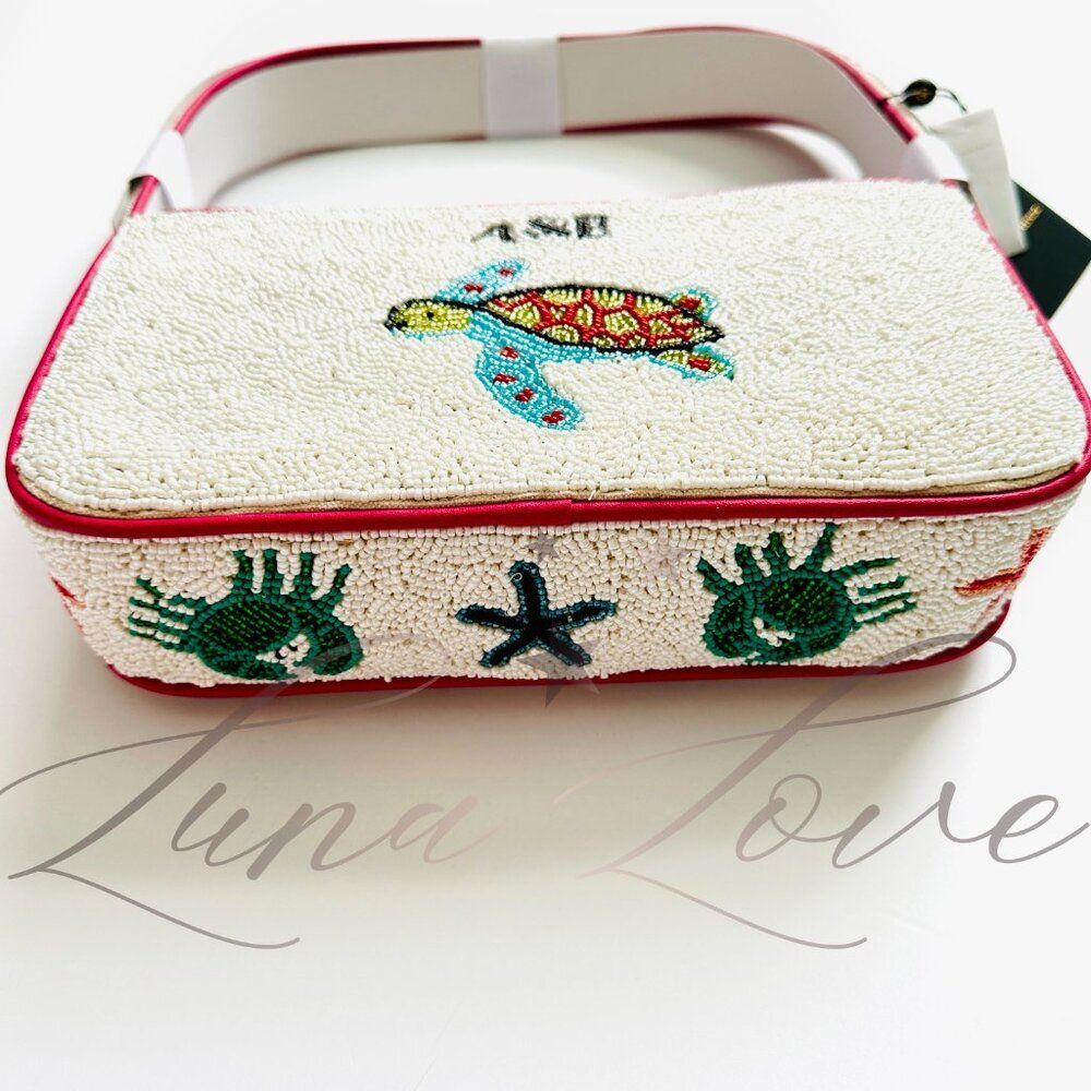 AMERICA & BEYOND Underwater Tales Beaded Shoulder / Clutch Bag NWT - Picture 10 of 11